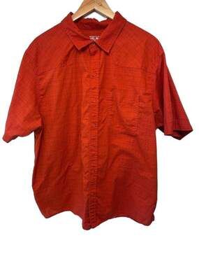 Mountain Hardwear Canyon Plaid Short Sleeve Button Up Shirt Red XL